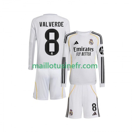 Maillot de Foot Real Madrid Valverde 8 Domicile 2025-26 Manches Longues - Enfant Maillot de Foot Real Madrid Valverde 8 Domicile 2025-26 Manches Longues - Enfant